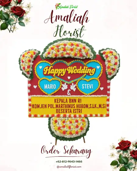 Papan Bunga Pernikahan Basungan
